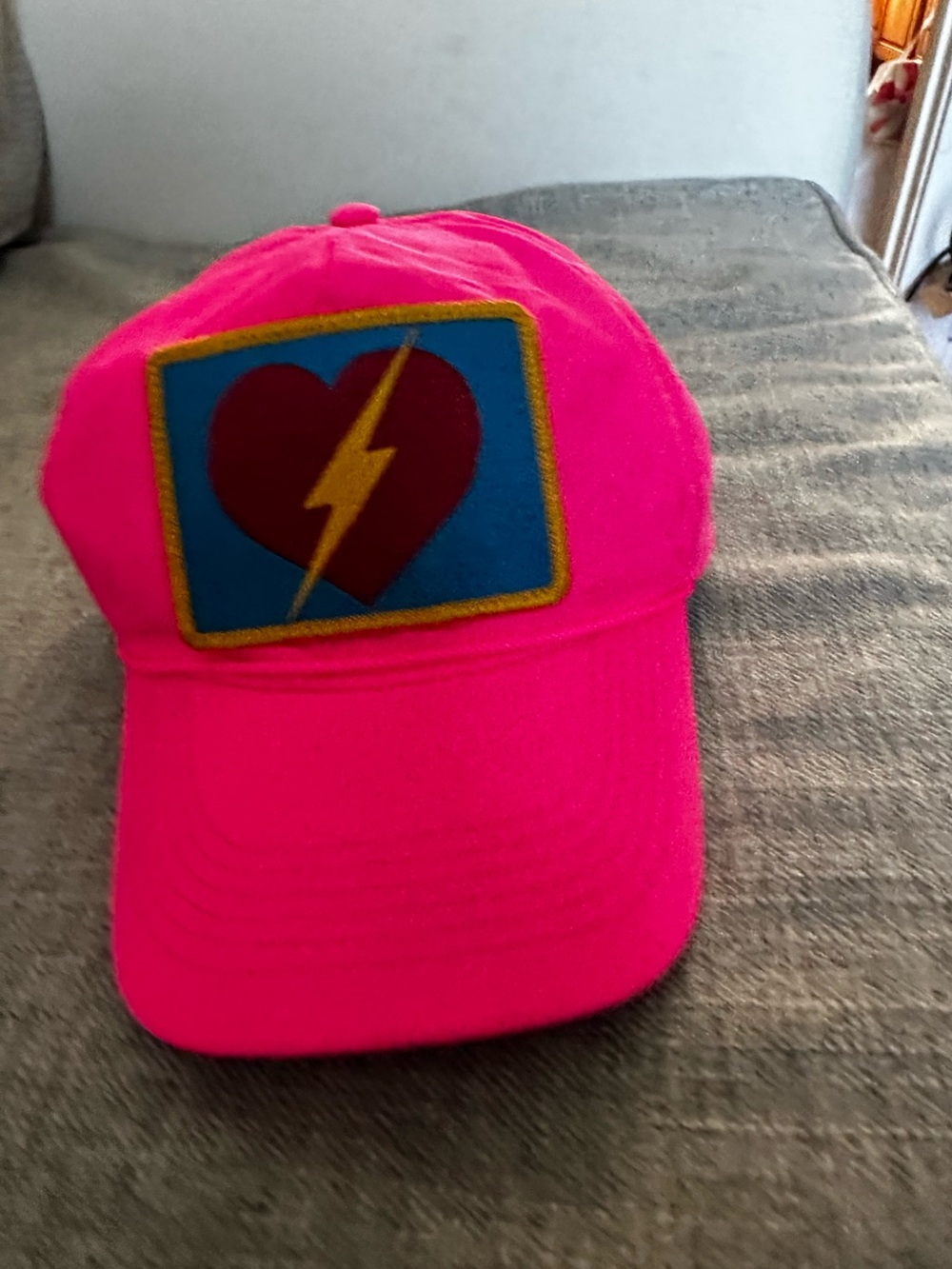 Aviator Nation Pink Heart Lightning Patch  Hat NWOT